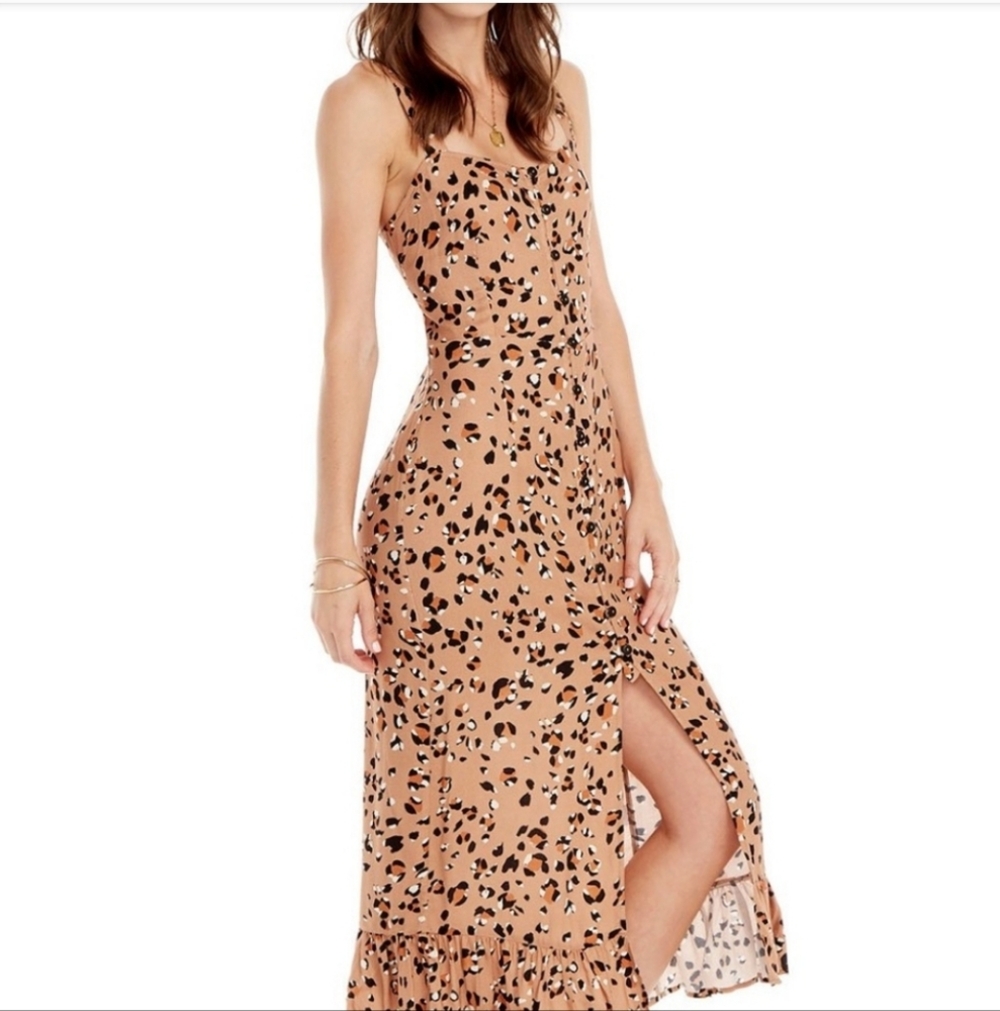 Meg Leopard Midi dress by Saltwater luxe